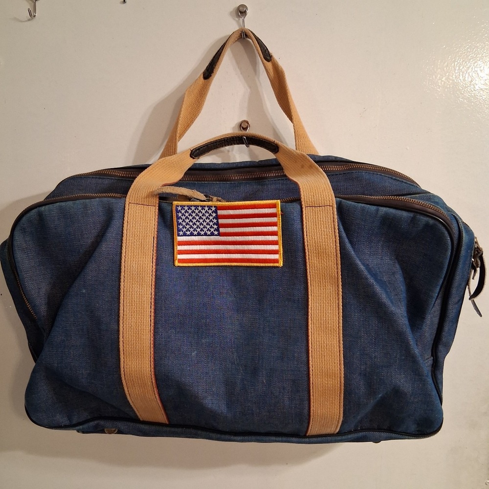 Boyt American Flag‎ Denim Luggage VGUC High Quality Classic